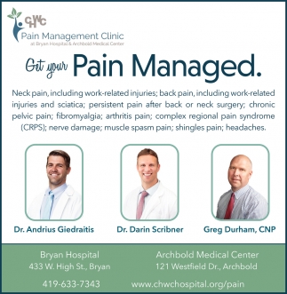 Get Your Pain Managed Chwc Pain Management Clinic Archbold Oh